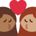 kiss: woman, woman, medium-dark skin tone, medium skin tone on Twitter/X