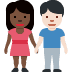woman and man holding hands: dark skin tone, light skin tone on Twitter/X