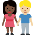 woman and man holding hands: dark skin tone, medium-light skin tone on Twitter/X