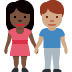 woman and man holding hands: dark skin tone, medium skin tone on Twitter/X