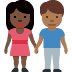 woman and man holding hands: dark skin tone, medium-dark skin tone on Twitter/X