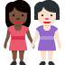women holding hands: dark skin tone, light skin tone on Twitter/X