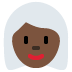 woman: dark skin tone, white hair on Twitter/X