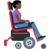woman in motorized wheelchair facing right: dark skin tone on Twitter/X