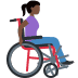woman in manual wheelchair facing right: dark skin tone on Twitter/X
