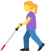 woman with white cane on Twitter/X