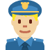 man police officer: medium-light skin tone on Twitter/X