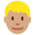 man: medium skin tone, blond hair on Twitter/X