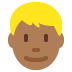 man: medium-dark skin tone, blond hair on Twitter/X