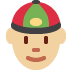 person with skullcap: medium-light skin tone on Twitter/X
