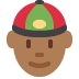 person with skullcap: medium-dark skin tone on Twitter/X