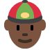 person with skullcap: dark skin tone on Twitter/X
