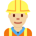 man construction worker: medium-light skin tone on Twitter/X