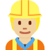 construction worker: medium-light skin tone on Twitter/X