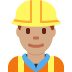 man construction worker: medium skin tone on Twitter/X