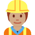 construction worker: medium skin tone on Twitter/X