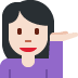 woman tipping hand: light skin tone on Twitter/X