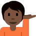 person tipping hand: dark skin tone on Twitter/X