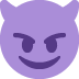 smiling face with horns on Twitter/X