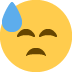 downcast face with sweat on Twitter/X