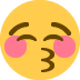 kissing face with closed eyes on Twitter/X