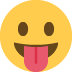 face with tongue on Twitter/X