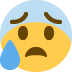 anxious face with sweat on Twitter/X