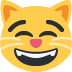 grinning cat with smiling eyes on Twitter/X