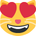 smiling cat with heart-eyes on Twitter/X
