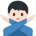 man gesturing NO: light skin tone on Twitter/X