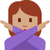woman gesturing NO: medium skin tone on Twitter/X
