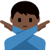 man gesturing NO: dark skin tone on Twitter/X