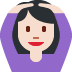woman gesturing OK: light skin tone on Twitter/X
