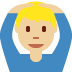 man gesturing OK: medium-light skin tone on Twitter/X