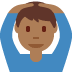 man gesturing OK: medium-dark skin tone on Twitter/X