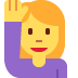 woman raising hand on Twitter/X