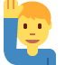 man raising hand on Twitter/X