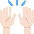 raising hands: light skin tone on Twitter/X