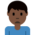 man frowning: dark skin tone on Twitter/X