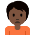 person frowning: dark skin tone on Twitter/X