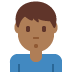 man pouting: medium-dark skin tone on Twitter/X