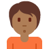 person pouting: medium-dark skin tone on Twitter/X