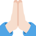 folded hands: light skin tone on Twitter/X