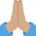 folded hands: medium skin tone on Twitter/X