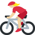 woman biking: medium-light skin tone on Twitter/X