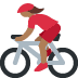 woman biking: medium-dark skin tone on Twitter/X