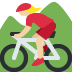 woman mountain biking: medium-light skin tone on Twitter/X