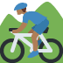 man mountain biking: medium-dark skin tone on Twitter/X