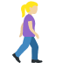 woman walking facing right: medium-light skin tone on Twitter/X