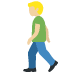 man walking: medium-light skin tone on Twitter/X